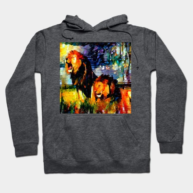 lion painting (leo art, lion king) Hoodie by Thepurplepig